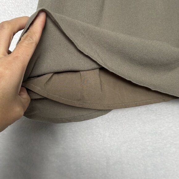 Lulus Olive Green Boho Chic Cold Shoulder Ruffle Women A line Mini Dress XS - Picture 9 of 12